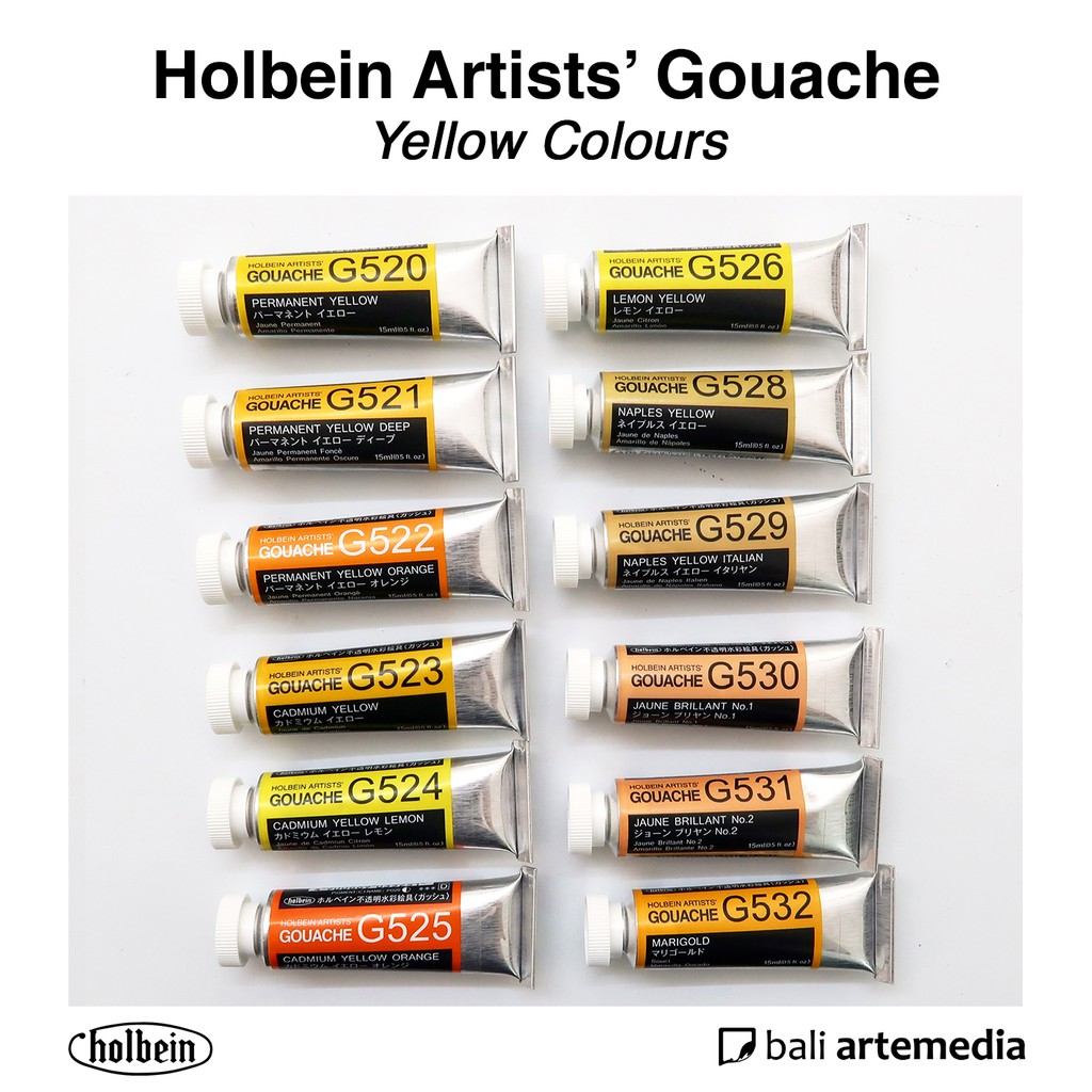 Holbein Artists' YELLOW Gouache Paint 15ml