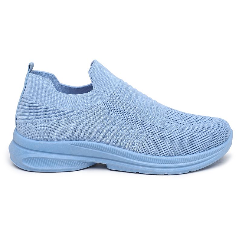 [GROSIR][COD] SEVEN_DAY SEPATU RAJUT SLIP ON WANITA OLAHRAGA TANPA TALI SPORT SHOES BIRU A-6613