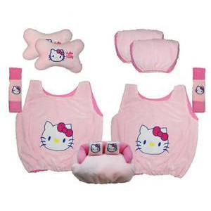 Sarung Sandaran Jok &amp; Bantal Mobil 5 IN 1 Hello Kitty