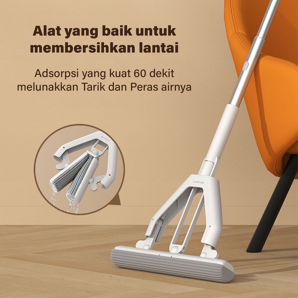 NEW Deerma QJ100 3In1 Sapu &amp; Tongkat Pel Cleaning Set Lantai Dinding Rumah