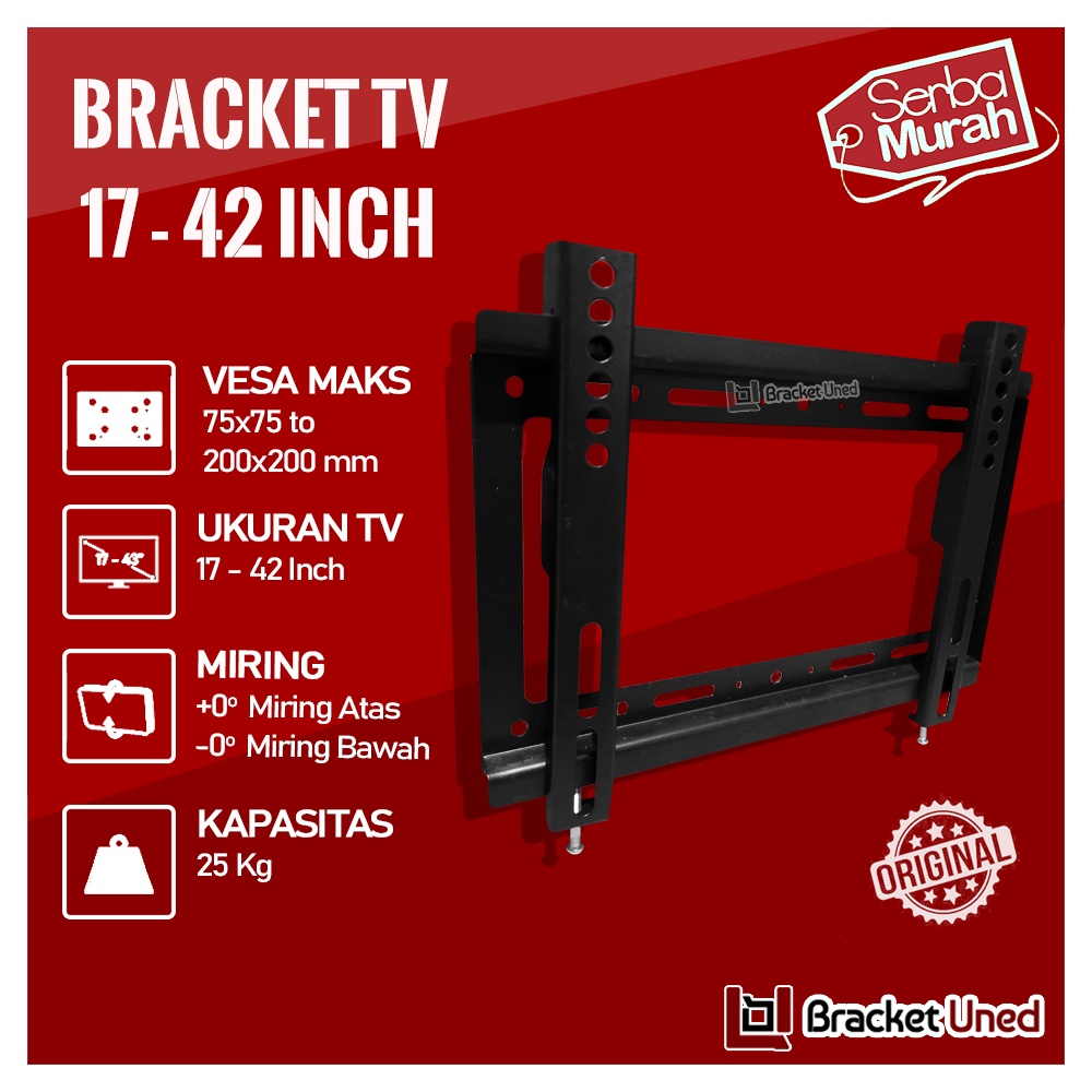 Bracket TV 32 40 43 24 21 29 17 14 inch Cocok 14 - 43 in LED LCD Bisa 3 Arah Breket TV Braket TV Bracket TV Briket TV Brecket TV Breaket TV Gantungan TV  BB1 Fasa