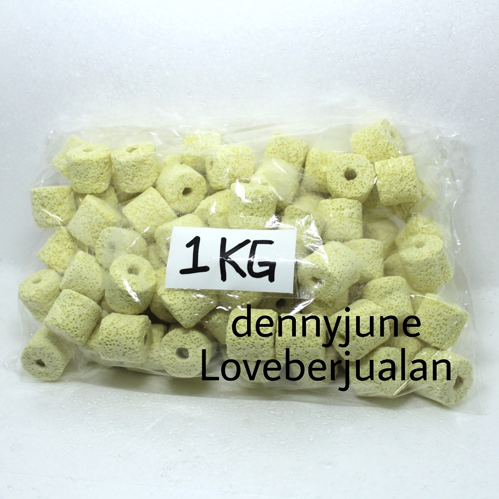 1KG Bio Ring Super Kuning Porous Ceramic Ring Media Filter Aquarium 1 kg