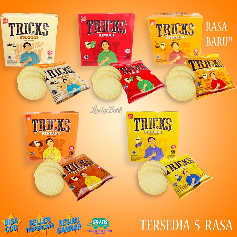 Tricks Biskuit Kentang Potato Baked Chips Aneka Rasa - 1 Box Isi 10 Pack - Lovelybutik