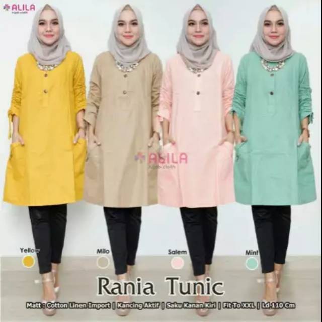 Tunik Rania Moscrepe | Baju Muslim Wanita