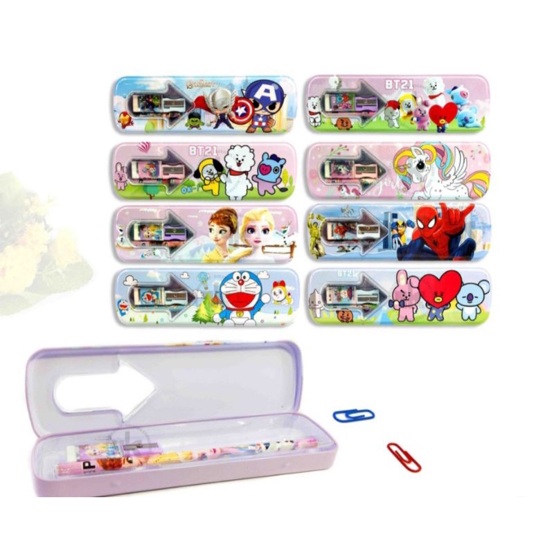 

Pencil Case kaleng 1 set/ kotak pensil motif Panah