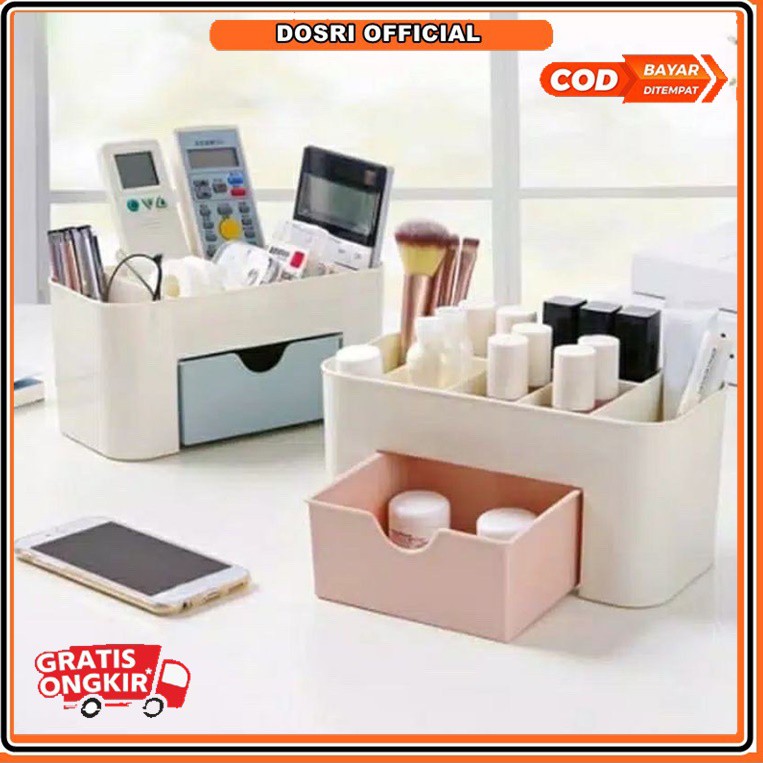 (BISA COD) Rak Meja Tempat Organizer Kosmetik ATK Multifungsi Laci Remote Tv AC Desktop Storage Box Organizer