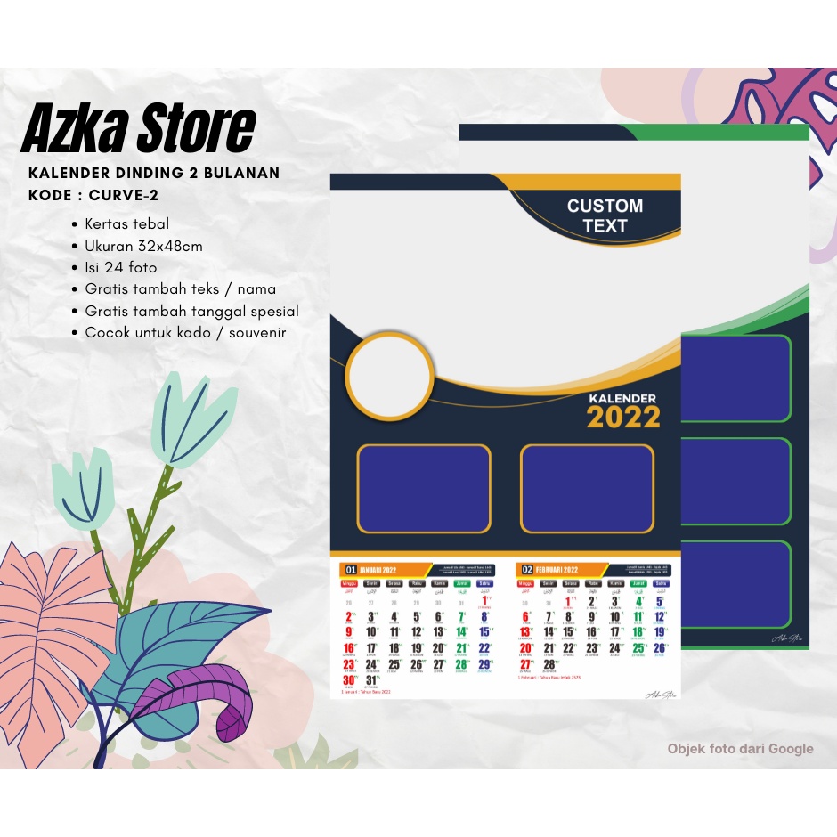 

KALENDER 2022 CUSTOM | 2 BULANAN