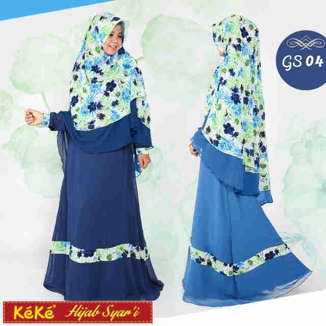 Baju Gamis Set Wanita Dewasa Keke GS 04 Hijab Syar'i Busana + Jilbab