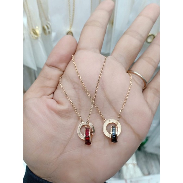 KALUNG TITANIUM MATA HITAM MERAH MD03