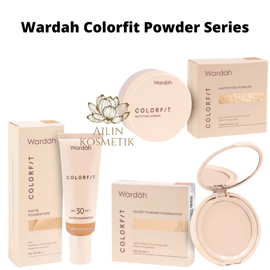 Wardah Colorfit Powder Series | Mattifying Powder |  Velvet Powder Foundation | Bedak Wajah by AILIN