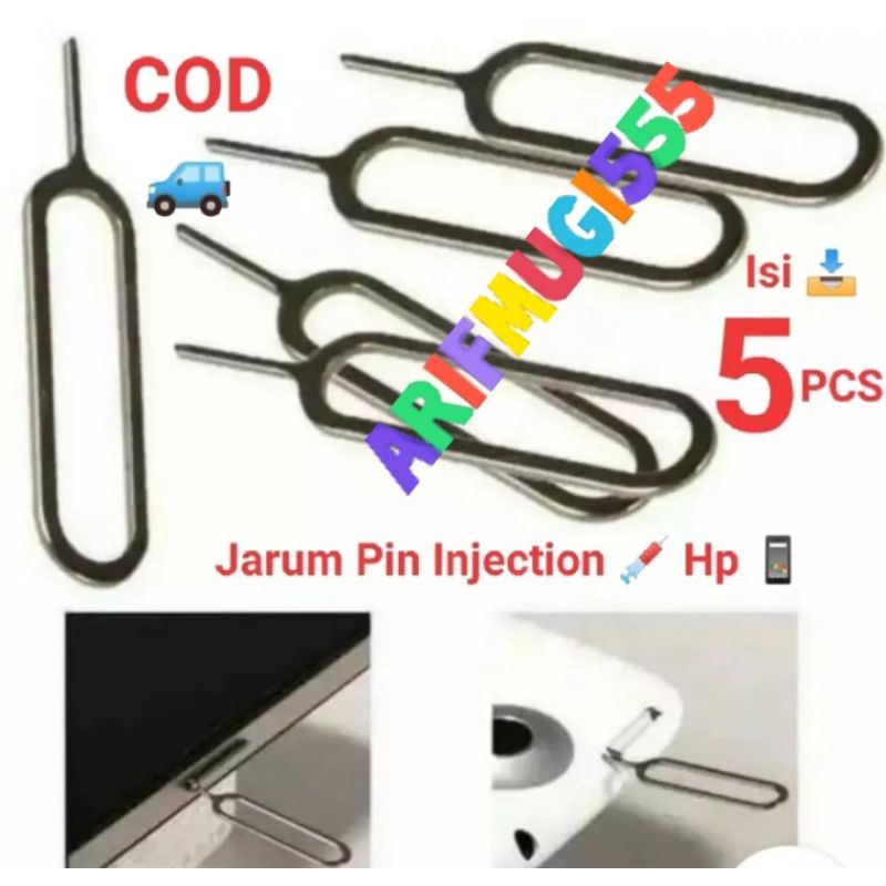 JARUM SIMTRAY PEMBUKA SLOT SIMCARD KARTU ISI 5PCS