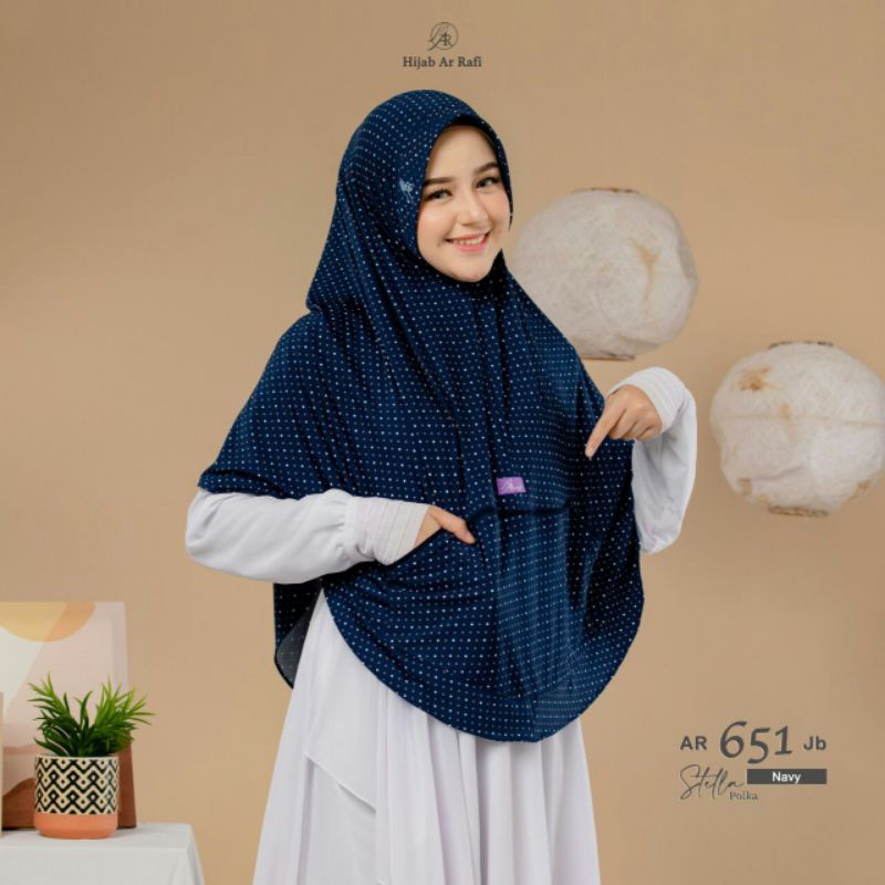 ARRAFI AR 651HIJAB COUPLE ARRAFI BERGO DAILY INSTAN POLKA JILBAB KERUDUNG VARIASI SAKU BERGO COUPLE 