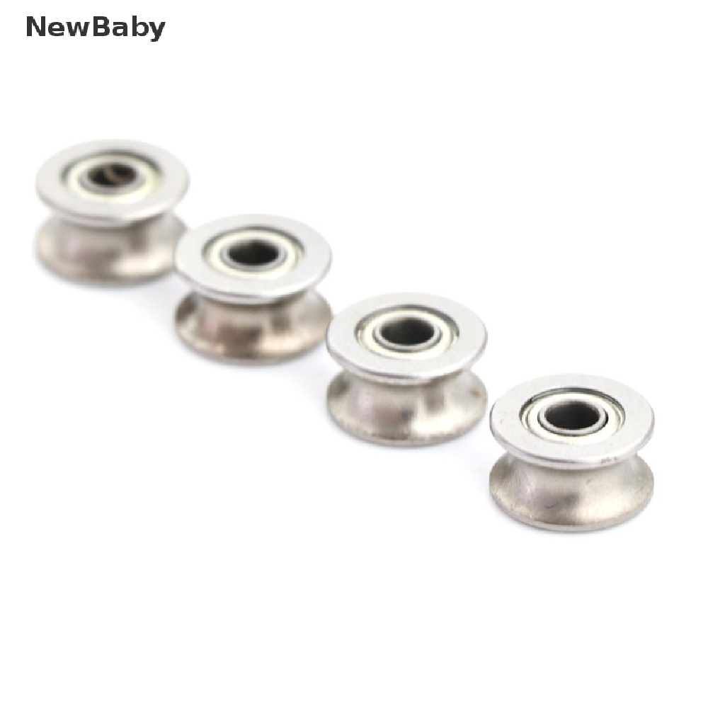 Newbaby 4PCS Roda Bearing Pulley Bentuk U Ukuran 4x13 X 7MM 624UU HCS