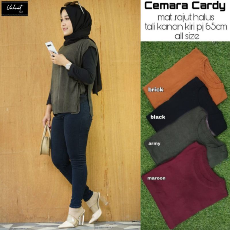 Cemara cardy / vest outer tali rajut halus