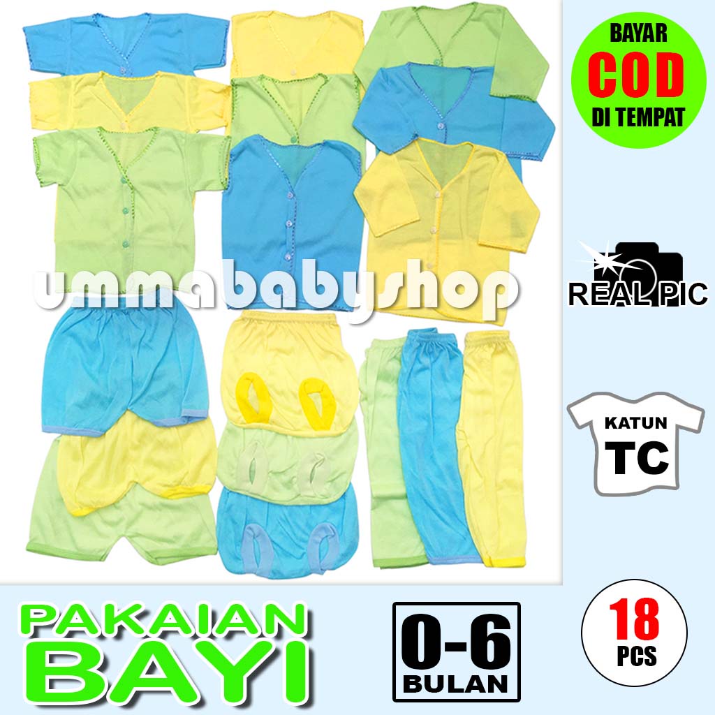 Paket Newborn Perlengkapan Baju Bayi Celana Bayi Setelan Polos Popok Singlet Sarung Kaki Kado Gift Set Murah