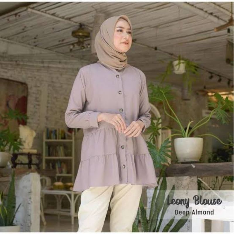 Baju Wanita leoni Blus Bahan Crinkle