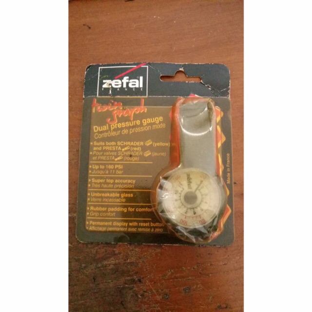ZEFAL DUAL PRESSURE GAUGE TIRE BIKE PENGUKUR ANGIN GANDA BAN SEPEDA NOS