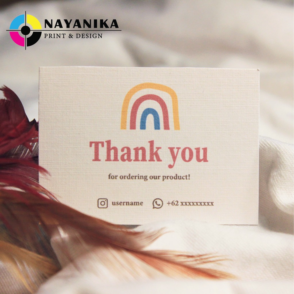 

[ FREE DESAIN ] Kartu Ucapan Thank You Card Linen MURAH
