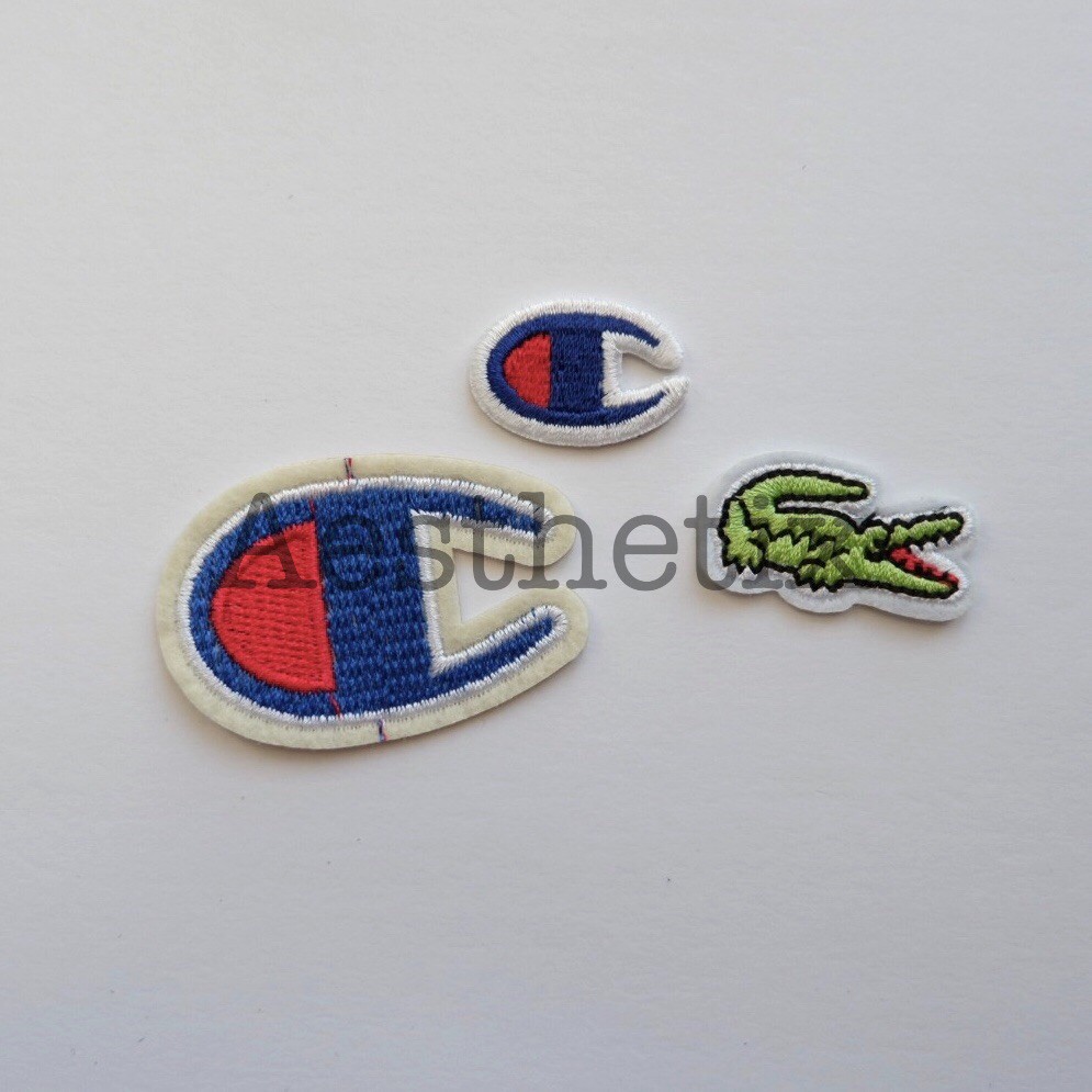 Champion Lacoste Iron Patch Bordir Emblem Aplikasi 