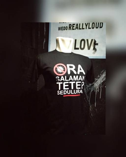 Kaos corona ora salaman tetep seduluran populer combed 30s kaos standart distro