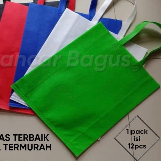 

✮ Tas Spunbond Goodie Bag Non Woven 38x45x12cm - Putih ☛