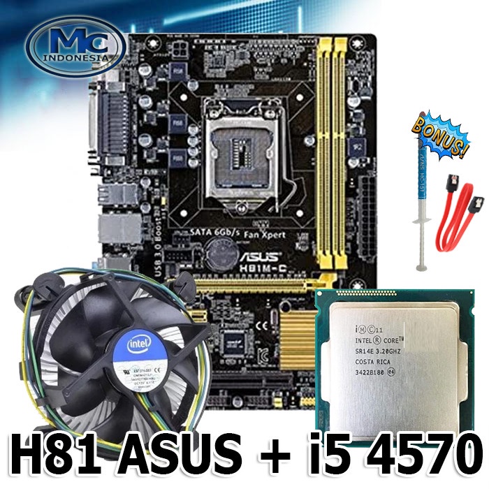 PAKETAN MOBO H81 ASUS  Processor Intel Core I5 4570