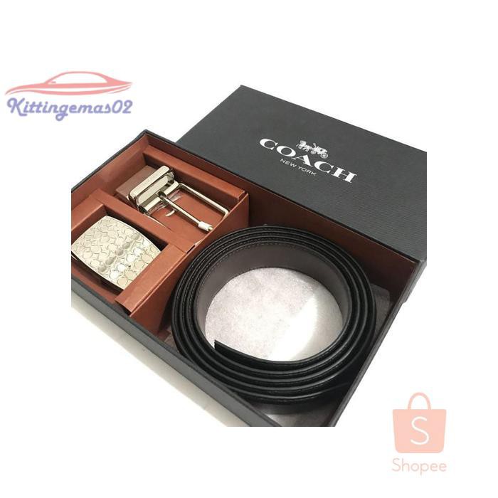 IKAT PINGGANG PRIA GESPER SABUK KTG2I1268 COACH ORIGINAL COACH MENS BELT GIFT SET EMBOSSED