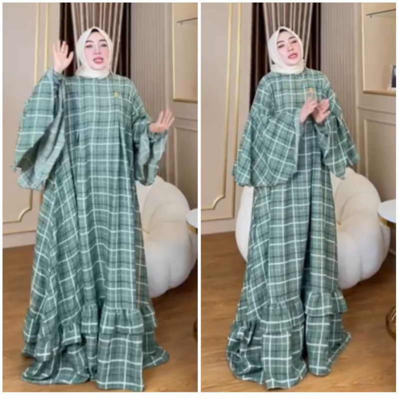 gamis dress tartan shellasaukia