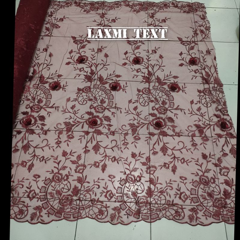 kain tile 3d / bahan tulle 3d/ TERBARU