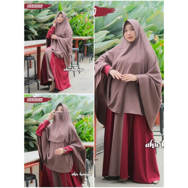 Set cadar  itycrepe original aku karissa ( LABEL AK) / arisa gamis set hijab itycrepe original aku k