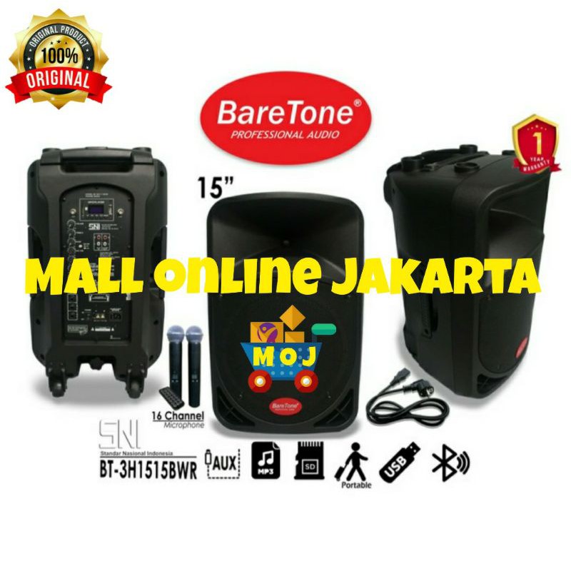 speaker aktif portable bluetooth baretone 15 inch bt 3h 1515bwr meeting mic wireless 15bwr 15 bwr