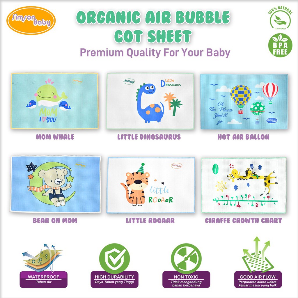 Perlak Waterproof Bayi SUGAR BABY / Mastela / SIMSON / Crown Snuggle Smartstart Organic Healthy Premium