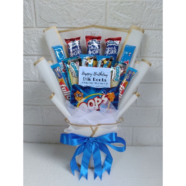 Bucket Snack Biru Buket Biru Buket Wisuda Buket Ultah Buket Snack Hampers Wisuda