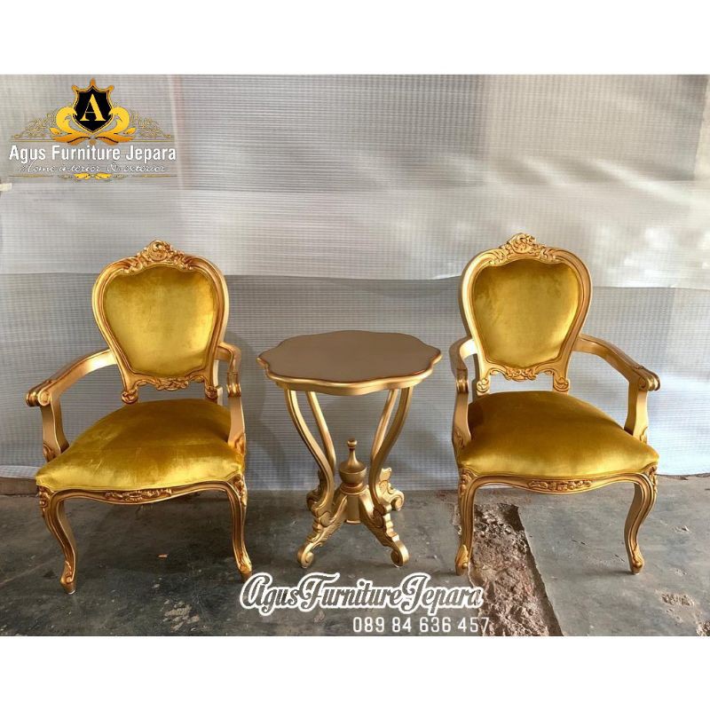 KURSI TERAS GOLD SET (kursi teras kursi tamu kursi makan)