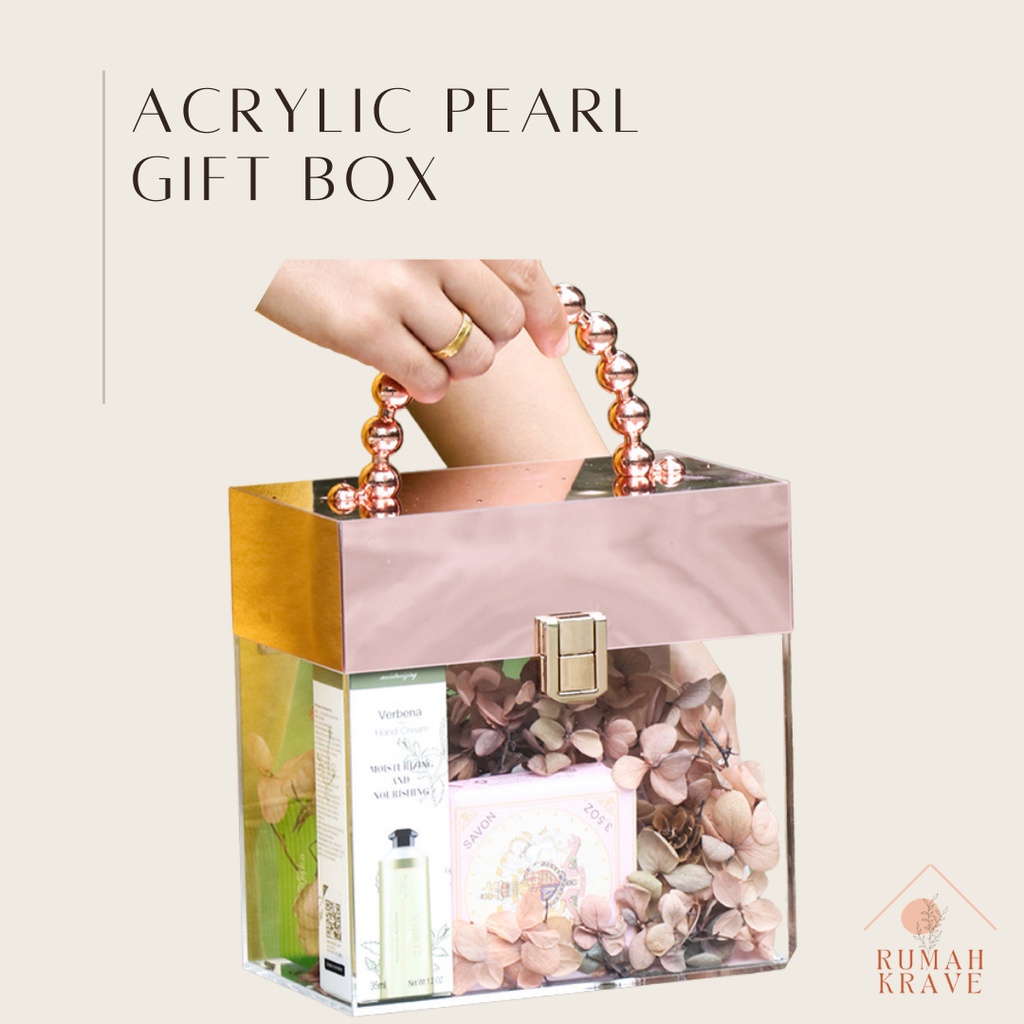 

RUMAH KRAVE - Acrylic Pearl Gift Box Kotak Kado Tas Akrilik