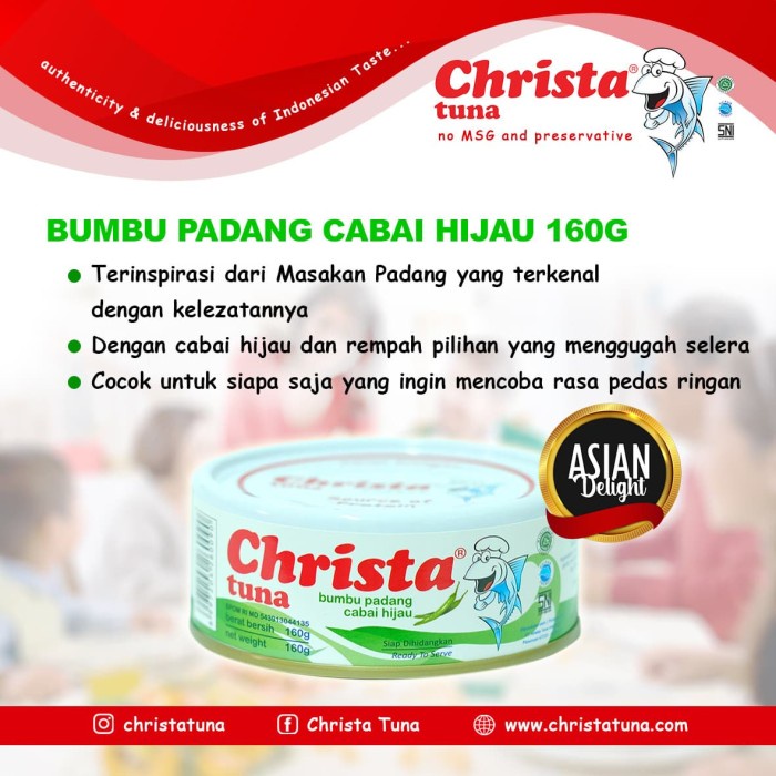 

Gg01Hh Paket Isi 3 Christa Tuna - Tuna Bumbu Padang Cabai Hijau Dalam Kaleng Ds01Gkk