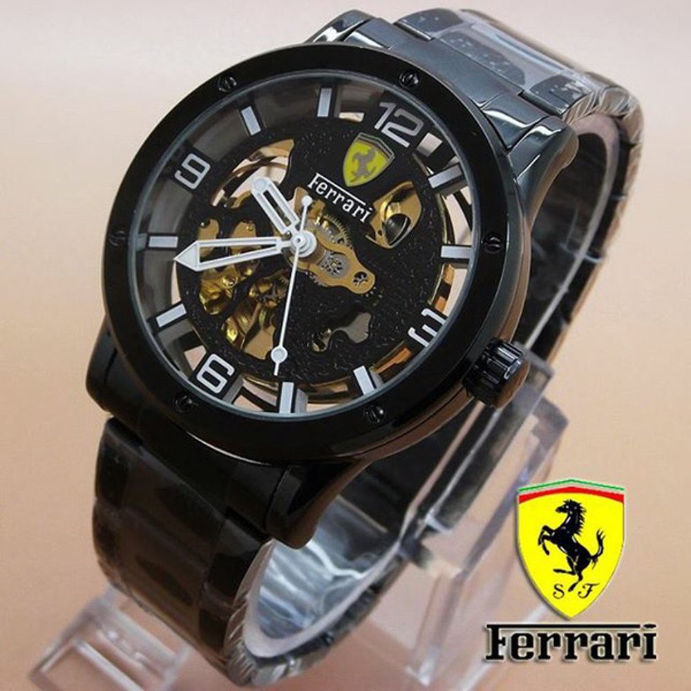 Jam Pria Automatic Ferrari F2152 Rantai Black