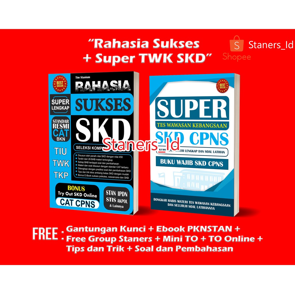 Paket Buku Stan Rahasia Sukses Skd Super Tes Wawasan Kebangsaan Twk Cpns Stan Shopee Indonesia