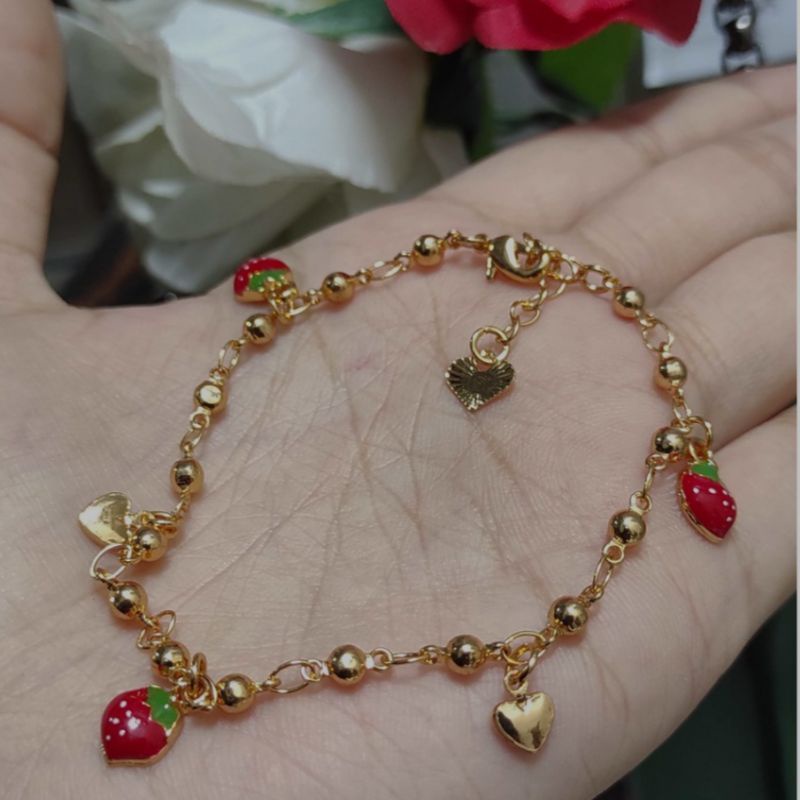 Gelang Jurai Perhiasan Anak Motif Strawberry - Jewerly Bentuk Stroberi - Xuping Anti Karat