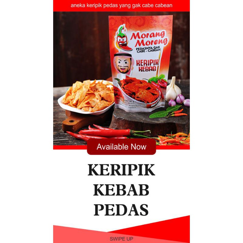 

keripik kebab varian pedas morang moreng
