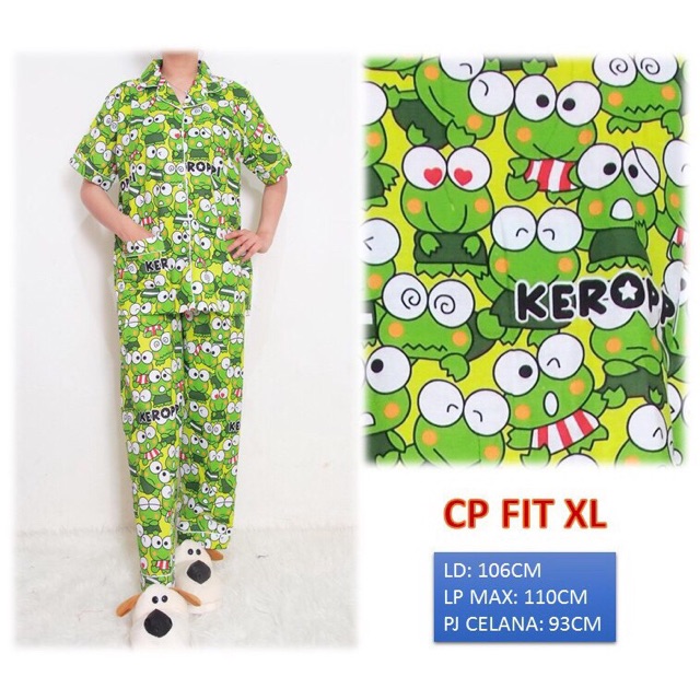 BESS - Piyama CP &amp; PP / Stelan Baju Tidur Murah / Corak KEROOPI