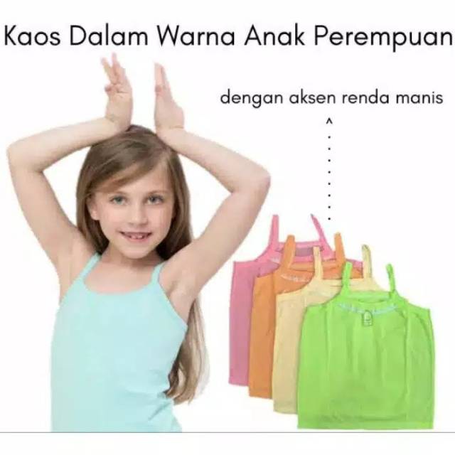 KAOS DALAM ANAK PEREMPUAN || SINGLET WARNA ANAK - DEWASA || KAMISOL MURAH