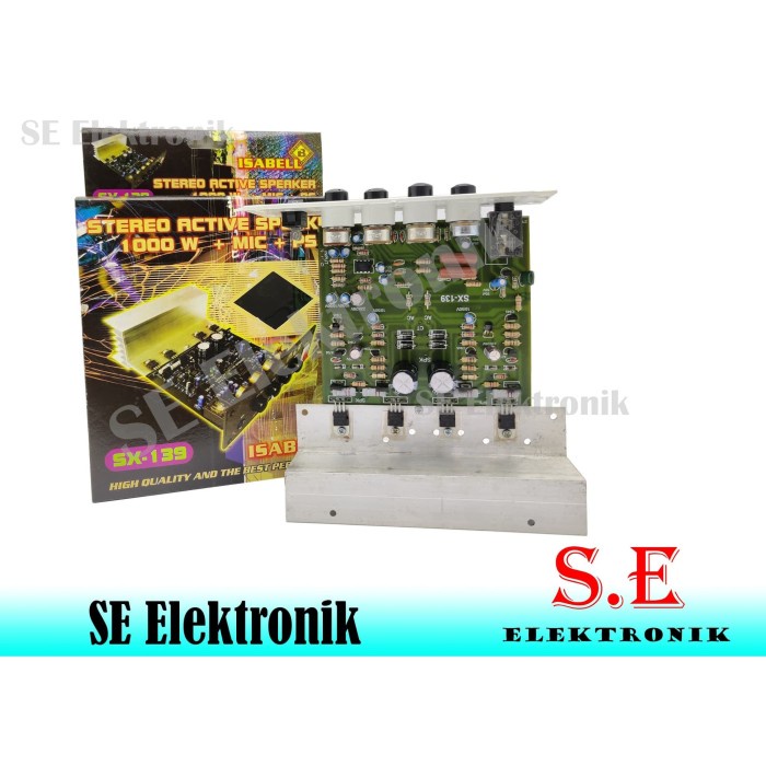 Kit speaker aktif 1000 w stereo +mic + power supply