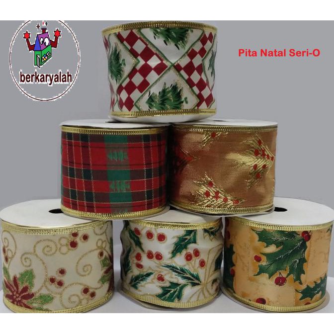 

Pita Natal Christmas Ribbon Seri O (6,3cm x 2,75m) (per roll)