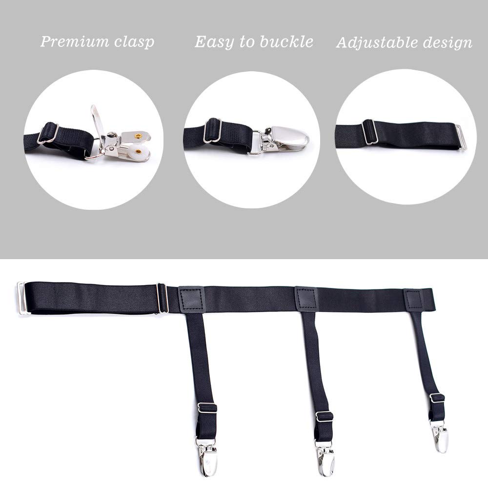 1 Pasang Suspender Kemeja Shirt Suspender Intactor Leg Suspender For Men Shirt Holder