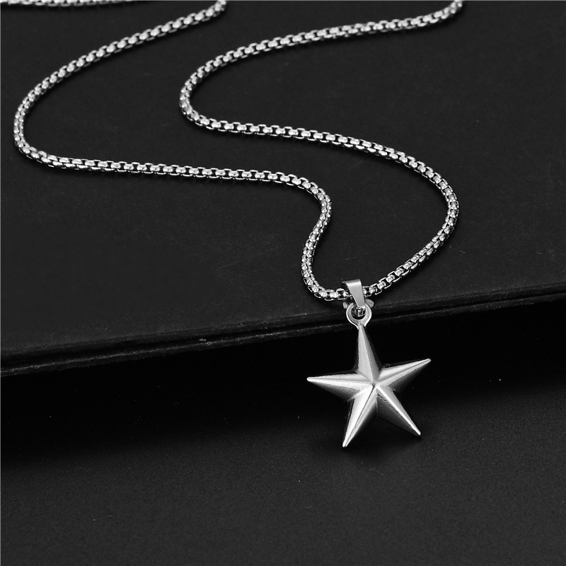 304L stainless steel kalung elegan pentagram pendant Kalung untuk wanita minimalis bintang klavikula