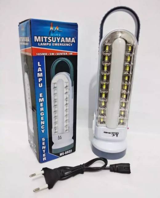 Lampu Emergency + Senter Mitsuyama MS 6032 Jumbo baterai 12000 mAhY