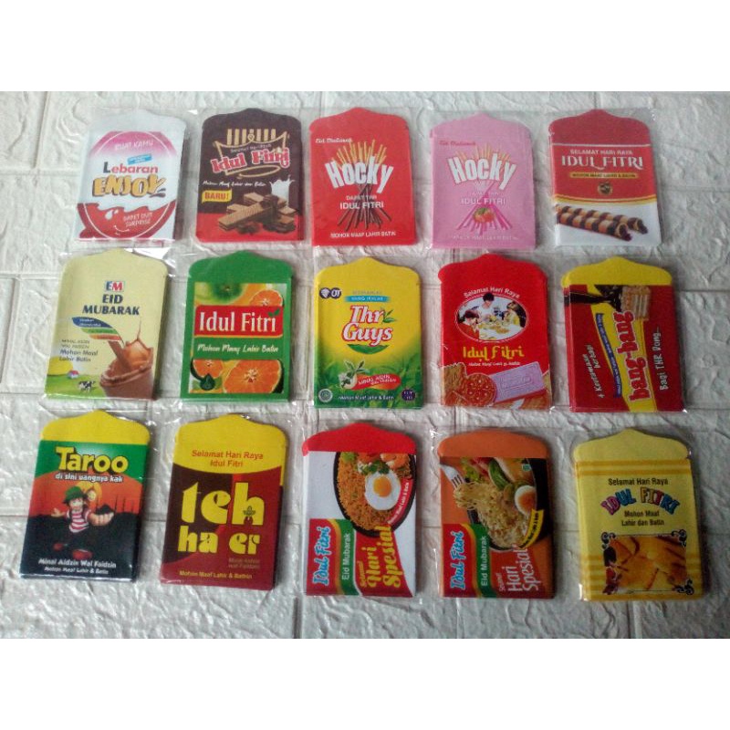 

amplop lebaran motif snack bahan tebal