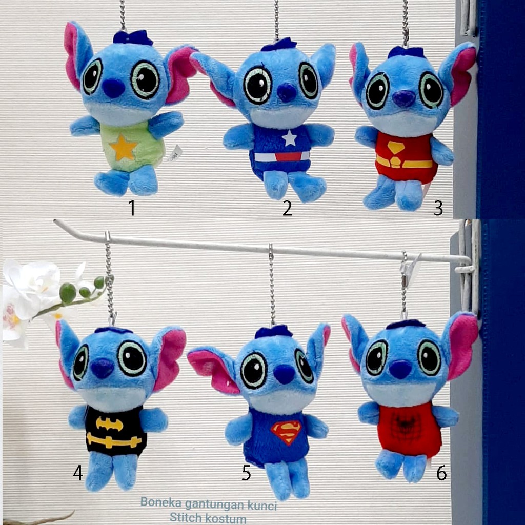 Gantungan kunci Keychain Boneka stitch florist bucket souvenir kado superman avangers batman thor