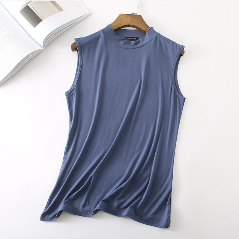 Kaos Turtleneck &quot;Chama&quot;, Sleeveless Bahan Modal, Stretch Adem Dingin